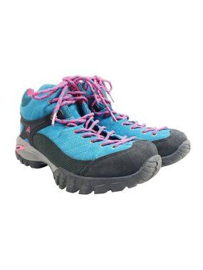 Humtto Womens Size 8 Hiking Boots Waterproof Blue & Pink Outdoor Shoes